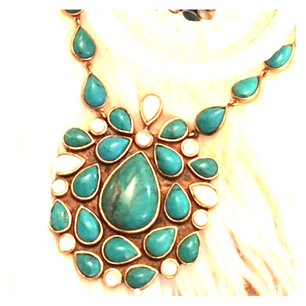 Vintage Bronze, Turquoise, Mother of Pearl Set